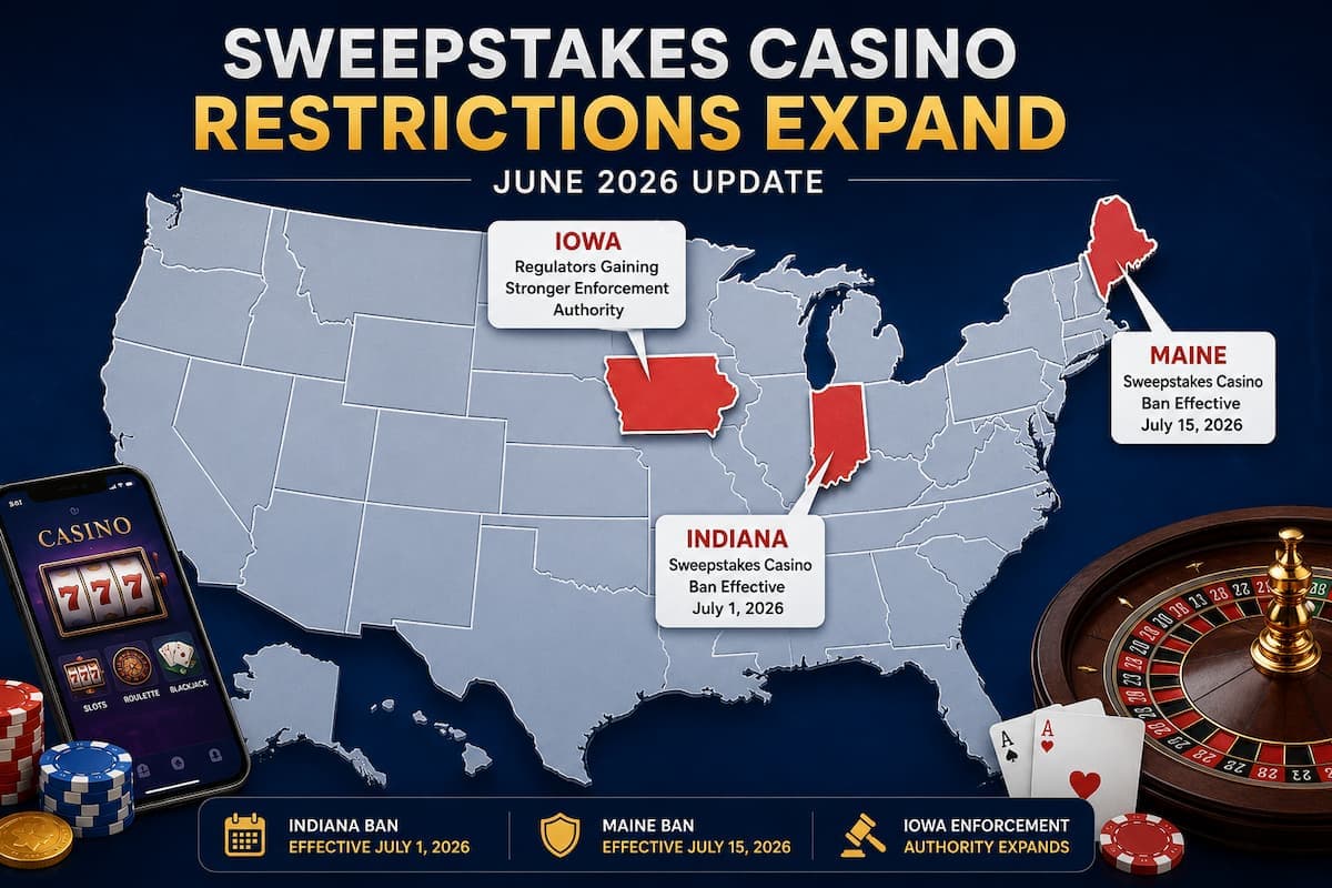 Sweepstakes-casinoer og reguleringsændringer i Indiana juni 2026